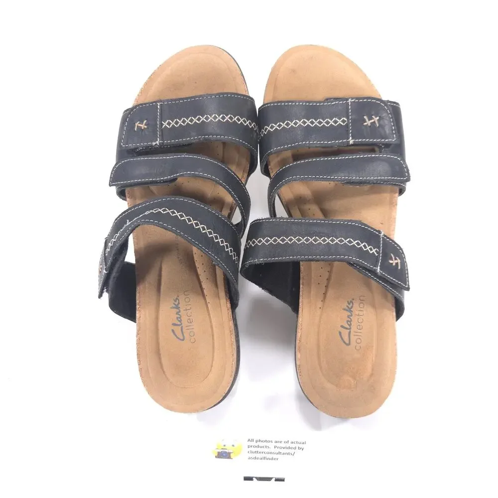 Clarks Collection Casual Slide Sandal Womens Size 12 28220 Black